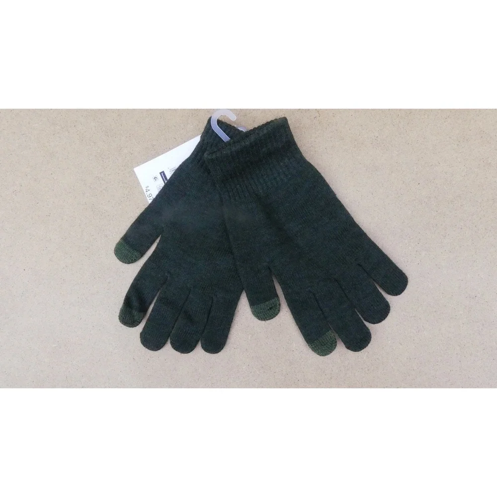 Time and Tru Tech Touch Gloves Womens One Size Green  Recycled Knit